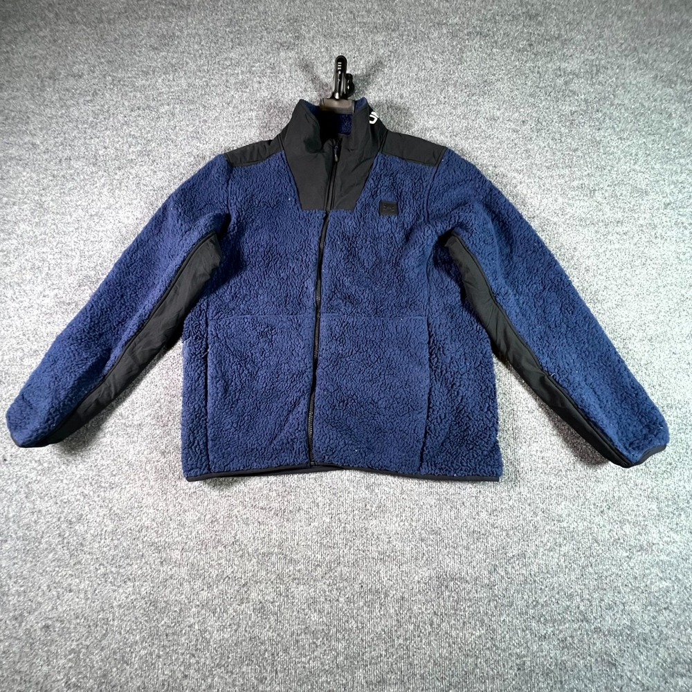 Under Armour Legacy Swacket Mens Large Sherpa Fleece Loose Full Zip Jacket Navy